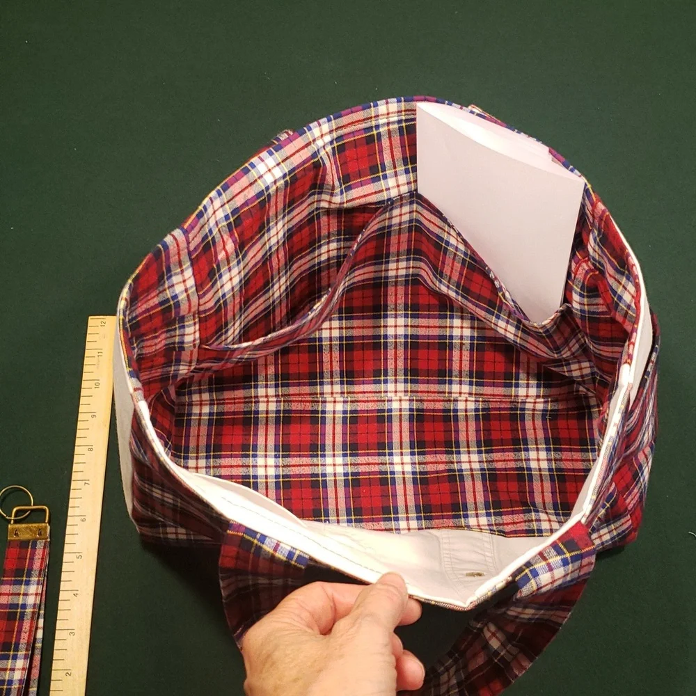 Ralph Lauren Red and White Plaid Tote Set - Picture 5 of 10